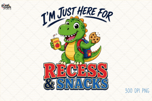 Cute Recess and Snacks Dino Shirt PNG: A Strategic Design for Back-to-School Success