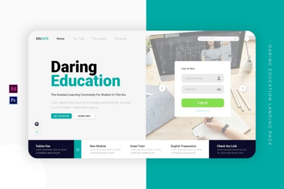 Daring Education Landing Page: A Professional Solution for Your Online Presence