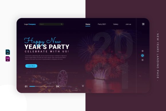 New Years Fireworkiys Landing Page